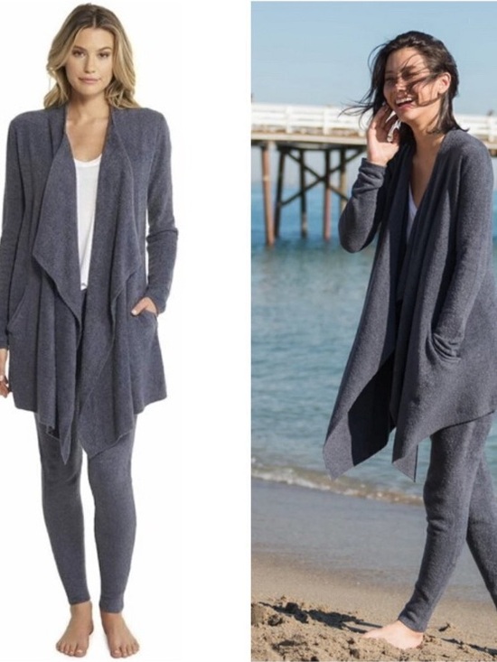 Barefoot Dreams Sweaters - NWT Barefoot Dreams CozyChic Lite Island Wrap Open-Front Soft Cardigan, Gray, 3X